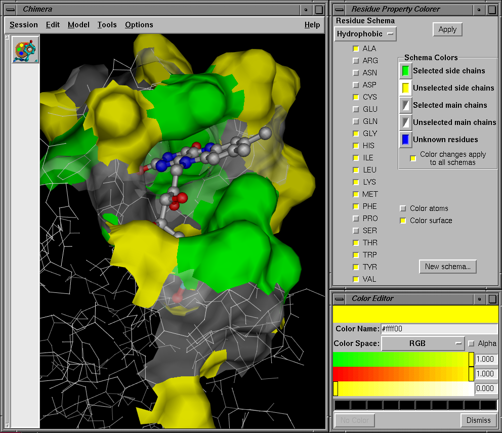 residue property coloring interface